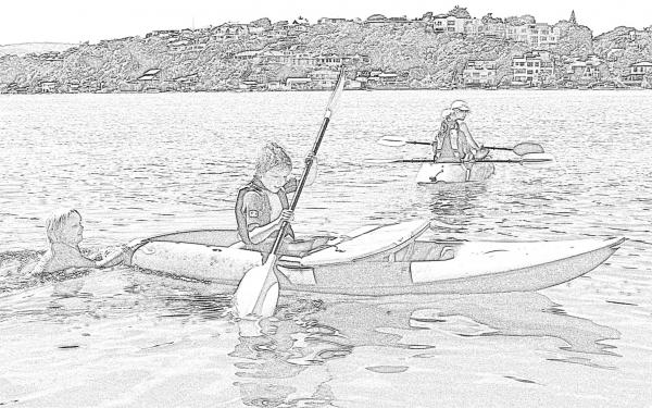 Kayak colouring in